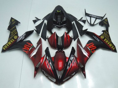 2007-2008 Yamaha YZF R1 Motorcycle Fairings - Maroon Red Black Fiat UK Manufacturers