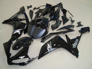 2007-2008 Yamaha YZF R1 Motorcycle Fairings - Glossy Black Matte Black White Decal UK Manufacturers