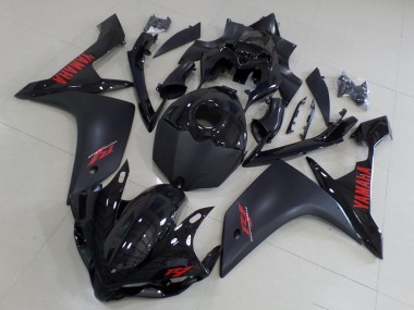 2007-2008 Yamaha YZF R1 Motorcycle Fairings - Glossy Black Matte Black Red UK Manufacturers