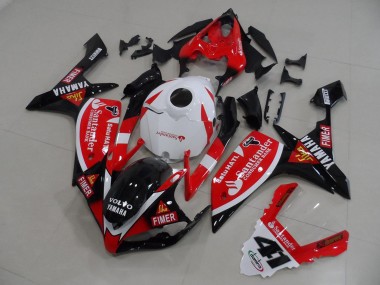 2007-2008 Yamaha YZF R1 Motorcycle Fairings - Red White Black Volvo Fimer Santander UK Manufacturers