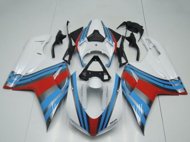 2007-2014 Ducati 848 1098 1198 Motorcycle Fairings - White Blue Red UK Manufacturers