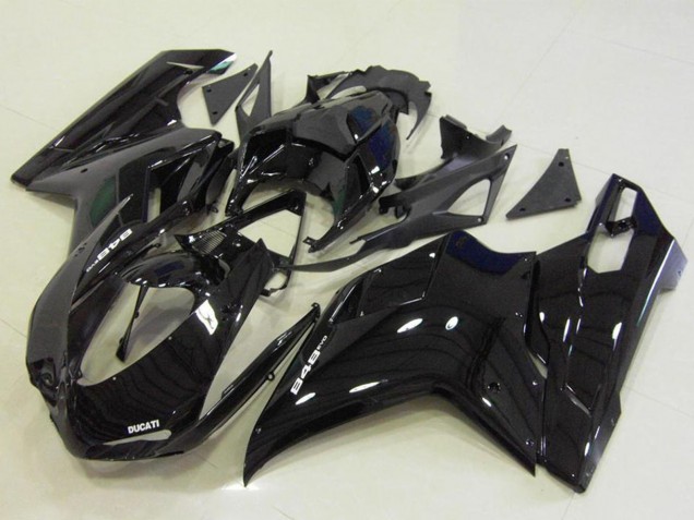 2007-2014 Ducati 848 Motorcycle Fairings - Glossy Black UK Manufacturers