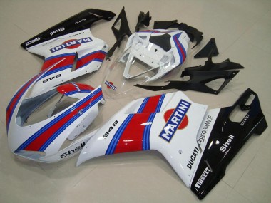 2007-2014 Ducati 848 Motorcycle Fairings - White Red Green Glossy Black Martini UK Manufacturers