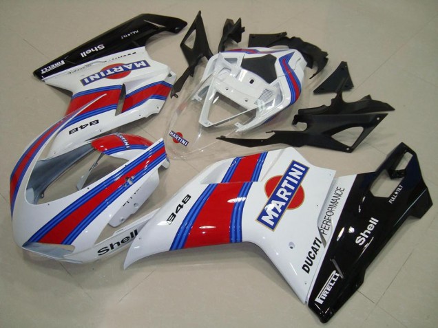 2007-2014 Ducati 848 Motorcycle Fairings - White Red Green Glossy Black Martini UK Manufacturers
