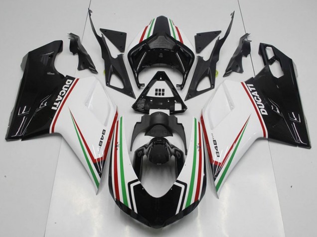 2007-2014 Ducati 848 Motorcycle Fairing Kits - White Red Green Glossy Black UK Manufacturers