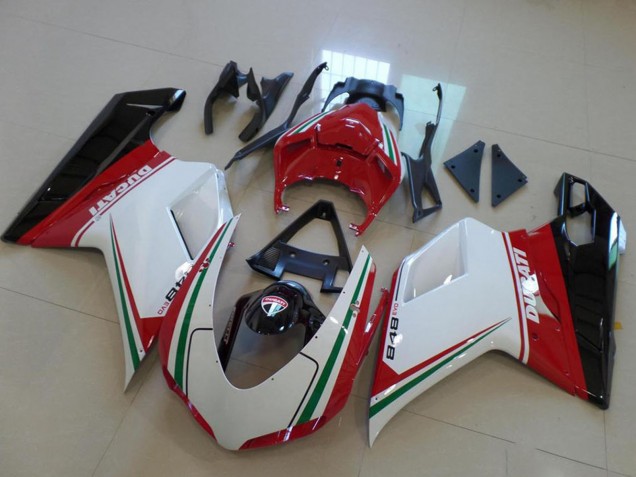 2007-2014 Ducati 848 Motorcycle Fairing - White Red Green Glossy Black UK Manufacturers