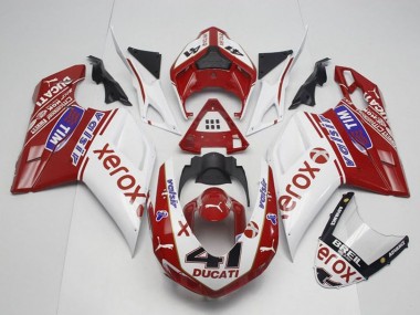 2007-2014 Ducati 848 1098 1198 Motorcycle Fairings - White Red Glossy Black Valsir Xerox OEM Style 41 UK Manufacturers