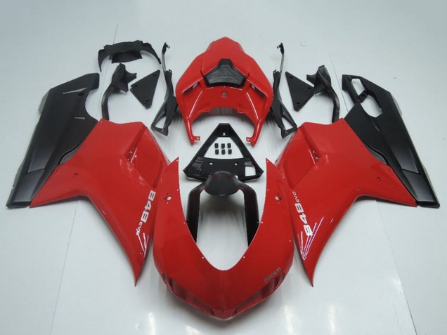 2007-2014 Ducati 848 Motorcycle Fairings - Red Matte Black OEM Style UK Manufacturers