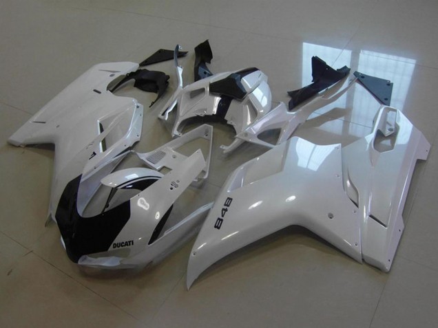 2007-2014 Ducati 848 Motorcycle Fairings - Glossy White UK Manufacturers