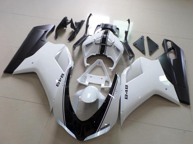 2007-2014 Ducati 848 Motorcycle Fairing - White Matte Black UK Manufacturers