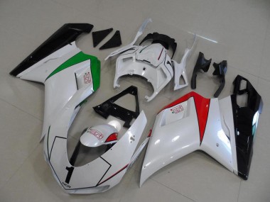 2007-2014 Ducati 848 1098 1198 Motorcycle Fairings - Glossy White Red Green Glossy Black UK Manufacturers