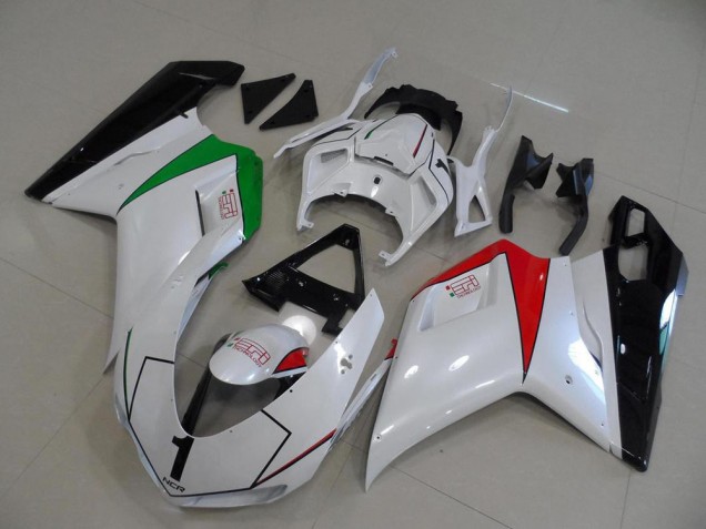 2007-2014 Ducati 848 1098 1198 Motorcycle Fairings - Glossy White Red Green Glossy Black UK Manufacturers