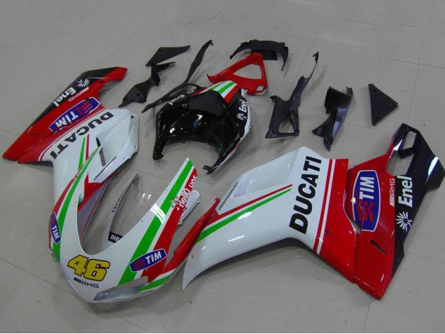 2007-2014 Ducati 848 1098 1198 Motorcycle Fairings - White Red Green Glossy Black Yellow 46 UK Manufacturers