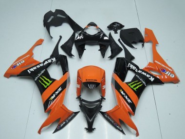 2008-2010 Kawasaki ZX10R Motorcycle Fairings - Orange Black Green Monster UK Manufacturers