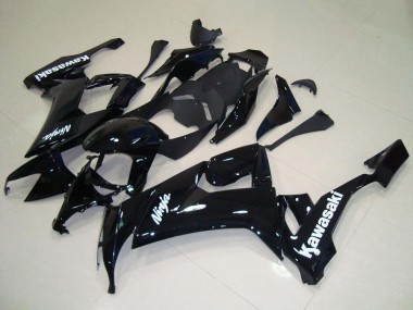 2008-2010 Kawasaki ZX10R Motorcycle Fairing - Glossy Black White Decal UK Manufacturers