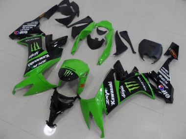 2008-2010 Kawasaki ZX10R Motorcycle Fairings - Green Glossy Black Monster UK Manufacturers