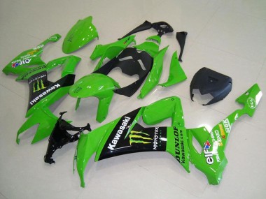 2008-2010 Kawasaki ZX10R Motorcycle Fairings - Green Glossy Black Yellow Monster UK Manufacturers