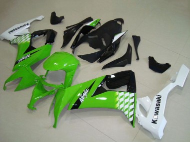 2008-2010 Kawasaki ZX10R Motorcycle Fairings - White Green Glossy Black UK Manufacturers