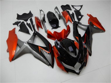 2008-2010 Suzuki GSXR 600/750 Motorcycle Fairings - Orange Grey Glossy Black UK Manufacturers