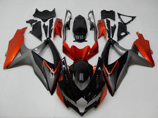 2008-2010 Suzuki GSXR 600/750 Motorcycle Fairings - Orange Grey Glossy Black UK Manufacturers