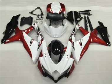 2008-2010 Suzuki GSXR 600/750 Motorcycle Fairings - White Red Glossy Black UK Manufacturers