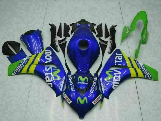 2008-2011 Honda CBR1000RR Motorcycle Fairings - Blue Yellow Green MoviStar Castrol UK Manufacturers