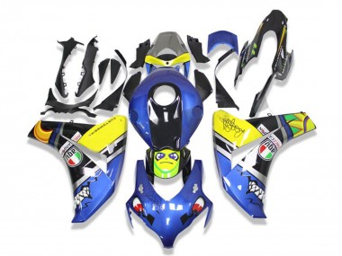 2008-2011 Honda CBR1000RR Motorcycle Fairings - Blue Yellow Glossy Black Shark UK Manufacturers