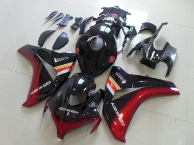 2008-2011 Honda CBR1000RR Motorcycle Fairings - Glossy Black Red Mugen UK Manufacturers