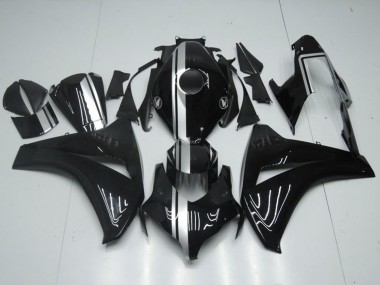 2008-2011 Honda CBR1000RR Motorcycle Fairings - Glossy Black Silver Stripe UK Manufacturers
