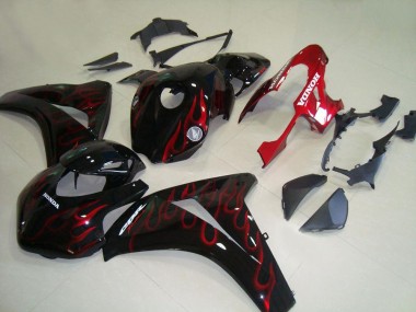 2008-2011 Honda CBR1000RR Motorcycle Fairings - Glossy Black Red Flame Racing UK Manufacturers