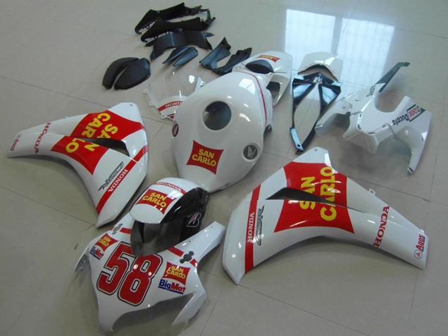 2008-2011 Honda CBR1000RR Motorcycle Fairings - White Red Yellow San Carlo 58 UK Manufacturers