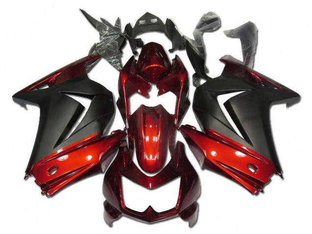 2008-2012 Kawasaki EX250 Motorcycle Fairings - Red Matte Black UK Manufacturers