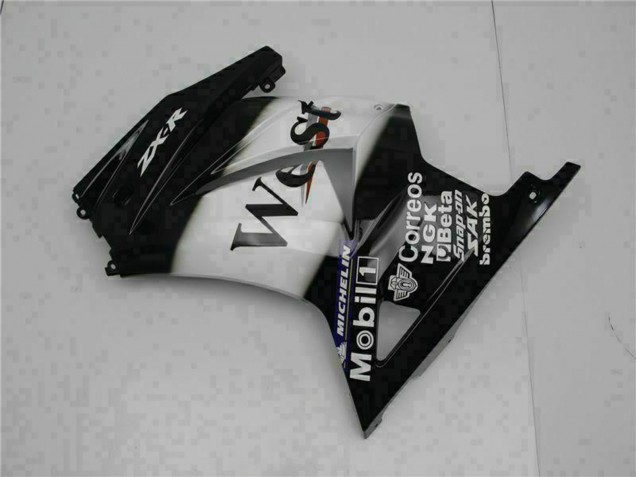 2008-2012 Kawasaki EX250 Motorcycle Fairings - Glossy Black White West UK Manufacturers