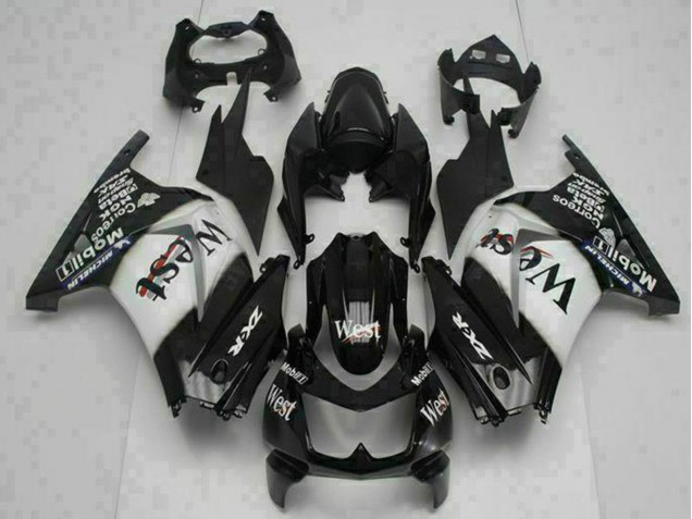 2008-2012 Kawasaki EX250 Motorcycle Fairings - Glossy Black White West UK Manufacturers