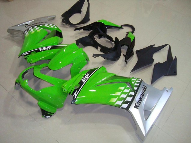 2008-2012 Kawasaki ZX250R Motorcycle Fairings - Green Silver UK Manufacturers
