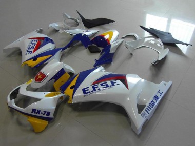 2008-2012 Kawasaki ZX250R Motorcycle Fairings - White Yellow Blue Red EFSF RX-78 UK Manufacturers