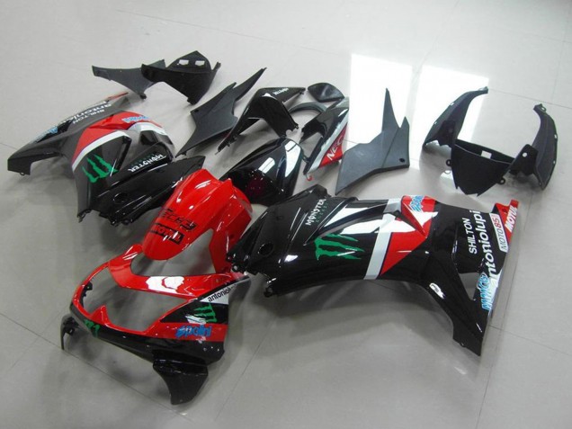 2008-2012 Kawasaki ZX250R Motorcycle Fairings - Glossy Black Red White Green Monster Motul UK Manufacturers