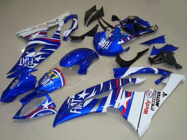 2008-2016 Yamaha YZF R6 Motorcycle Fairings - White Blue Fiat Motul Michelin 27 UK Manufacturers