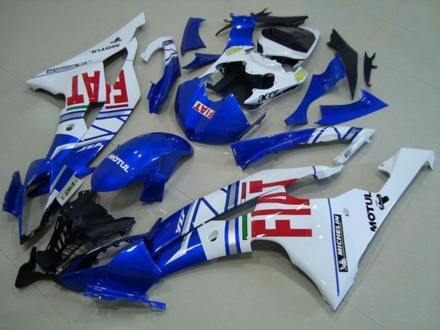 2008-2016 Yamaha YZF R6 Motorcycle Fairings - White Blue Red Fiat Motul Michelin UK Manufacturers