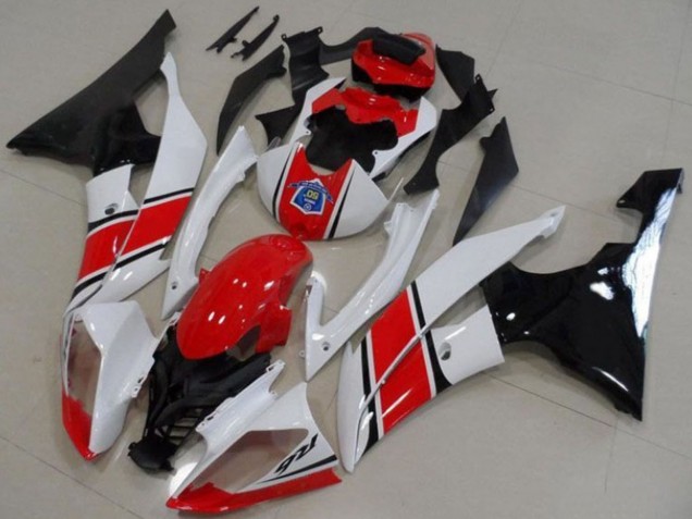 2008-2016 Yamaha YZF R6 Motorcycle Plastics - White Red Glossy Black UK Manufacturers