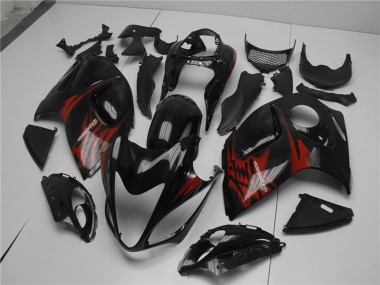 2008-2020 Suzuki GSXR 1300 Hayabusa Motorcycle Fairings - Glossy Black Red UK Manufacturers