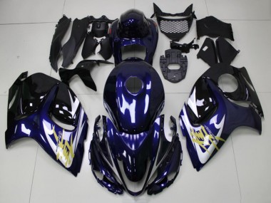 2008-2020 Suzuki GSXR 1300 Hayabusa Motorcycle Fairings - Dark Blue White Gold UK Manufacturers