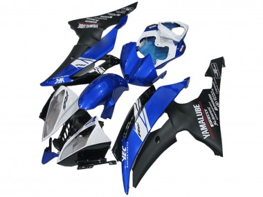 2008-2016 Yamaha YZF R6 Motorcycle Fairings - White Blue Matte Black Yamalube UK Manufacturers