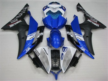 2008-2016 Yamaha YZF R6 Motorcycle Fairings - White Blue Matte Black Yamalube UK Manufacturers