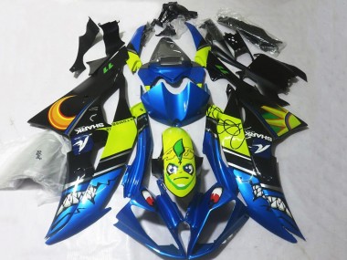 2008-2016 Yamaha YZF R6 Motorcycle Fairings - Blue Yellow Black Shark UK Manufacturers