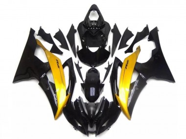 2008-2016 Yamaha YZF R6 Motorcycle Fairing - Gold Glossy Black UK Manufacturers