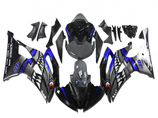 2008-2016 Yamaha YZF R6 Motorcycle Fairings - Blue Silver Grey Shark UK Manufacturers