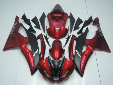 2008-2016 Yamaha YZF R6 Motorcycle Fairing - Red Matte Black UK Manufacturers