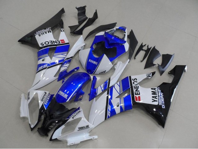 2008-2016 Yamaha YZF R6 Motorcycle Fairings - White Blue Glossy Black ENEOS Yamalube UK Manufacturers