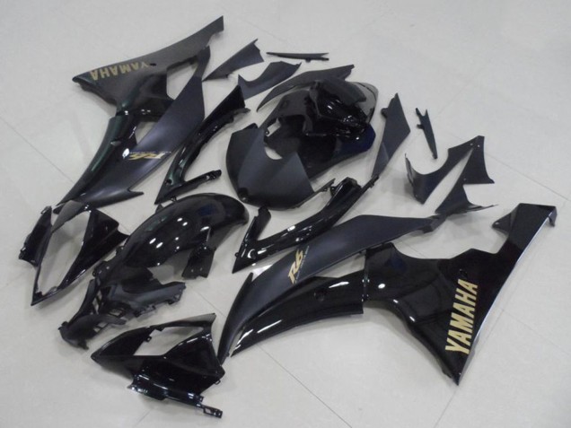 2008-2016 Yamaha YZF R6 Motorcycle Fairings - Glossy Black Matte Black Gold Decals UK Manufacturers